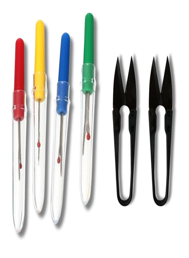 Zenith Combo 4 Pieces Seam Rippers + 2 Cutters Sewing Craft Tool Thread Cutter Stitch Unpicker DIY Craft Tool Stainless Steel Stitch PlasticStitch Opener - Image 1